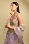 Karishma Khanduja Bareilly_Purple Organza V Neck Lehenga Set _Online_at_Aza_Fashions
