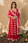 Naaz By Noor_Red Cotton Chanderi Kurta Gharara Set_Online_at_Aza_Fashions