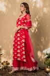 Buy_Naaz By Noor_Red Cotton Chanderi Kurta Gharara Set_Online_at_Aza_Fashions