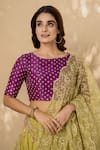 Shop_NAAZ BY NOOR_Purple Cotton Round Chanderi Lehenga Set _Online_at_Aza_Fashions