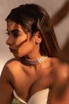 Kastiya Jewels_White Pearl Beaded Choker_Online_at_Aza_Fashions