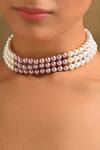 Buy_Kastiya Jewels_White Pearl Beaded Choker_Online_at_Aza_Fashions
