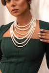 Buy_Kastiya Jewels_White Pearls Beaded Layered Necklace _Online_at_Aza_Fashions