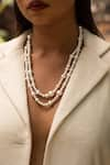 Kastiya Jewels_White Pearls Beaded Long Necklace _Online_at_Aza_Fashions