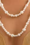 Shop_Kastiya Jewels_White Pearls Beaded Long Necklace _Online_at_Aza_Fashions