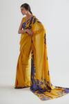 Buy_Kshitij Jalori_Yellow Printed Saree_Online_at_Aza_Fashions