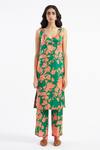 Buy Kshitij Jalori Green Cotton Silk Satin Floral Print Kurta And Pant Set at Aza Fashions Buy_Kshitij Jalori_Green Cotton Silk Satin Floral Print Kurta And Pant Set_at_Aza_Fashions