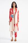 Kshitij Jalori_White Silk Twill Floral Print Robe Jacket_Online_at_Aza_Fashions