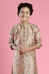 Buy_Kora By Nilesh Mitesh_Multi Color Silk Blend Floral Kurta And Pant Set _Online_at_Aza_Fashions