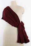 Buy_Pashma_Maroon Knitted Frill Cashmere Scarf _at_Aza_Fashions