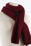 Pashma Maroon Hand Knit Cashmere Muffler Online at Aza Fashions Pashma_Maroon Hand Knit Cashmere Muffler _Online_at_Aza_Fashions