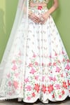 Keerthi Kadire_White Dola Silk Embroidery Round Bridal Lehenga Set _at_Aza_Fashions