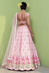 Shop Keerthi Kadire Pink Raw , Net, Dola Round Embroidered Bridal Lehenga Set at Aza Fashions Shop_Keerthi Kadire_Pink Raw , Net, Dola Round Embroidered Bridal Lehenga Set _at_Aza_Fashions