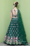 Shop_Keerthi Kadire_Green Dola Silk Embroidery Round Bridal Lehenga Set _at_Aza_Fashions