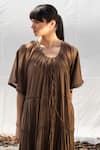 Shop_Kharakapas_Brown Tiered Maxi Dress  _Online_at_Aza_Fashions