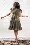 Shop_Kharakapas_Green Tiered Dress  _at_Aza_Fashions