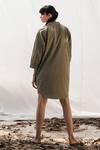 Shop_Kharakapas_Green Shirt Dress _at_Aza_Fashions
