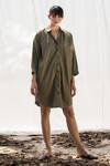Shop_Kharakapas_Green Shirt Dress _Online_at_Aza_Fashions