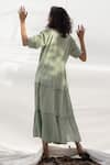 Shop Kharakapas Green Tiered Midi Dress at Aza Fashions Shop_Kharakapas_Green Tiered Midi Dress _at_Aza_Fashions