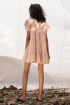 Shop_Kharakapas_Pink Tiered Frill Dress _at_Aza_Fashions