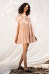 Buy_Kharakapas_Pink Tiered Frill Dress _Online_at_Aza_Fashions
