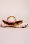 Buy_Kasually Klassy_Pink Leather Embroidered Juttis_Online_at_Aza_Fashions