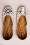 Shop Kasually Klassy White Mirror Work Juttis at Aza Fashions Shop_Kasually Klassy_White Mirror Work Juttis_at_Aza_Fashions