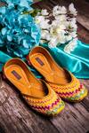 Buy_Kasually Klassy_Multi Color Embroidered Chevron Juttis _at_Aza_Fashions