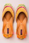 Shop_Kasually Klassy_Multi Color Embroidered Chevron Juttis _at_Aza_Fashions