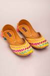 Kasually Klassy_Multi Color Embroidered Chevron Juttis _Online_at_Aza_Fashions