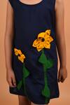Shop_Kalp_Blue Cotton Applique Sunflower Dress _Online_at_Aza_Fashions