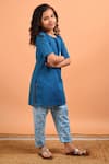 Kalp Blue Cotton Embroidery Floral Applique Kurta And Pant Set Online at Aza Fashions Kalp_Blue Cotton Embroidery Floral Applique Kurta And Pant Set _Online_at_Aza_Fashions