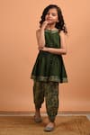 Buy_Kalp_Green Cotton Printed Floral Tropical Anarkali And Afghani Pant Set _at_Aza_Fashions