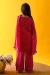 Shop_Kalp_Pink Muslin, Silk, Cotton Lace, Embroidery Bandhani Kurta Set _at_Aza_Fashions