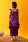 Shop_Kalp_Purple Handkerchief Hem Kurta And Palazzo Set For Girls_at_Aza_Fashions