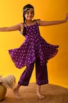 Buy_Kalp_Purple Handkerchief Hem Kurta And Palazzo Set For Girls_Online_at_Aza_Fashions