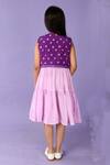 Shop_Kalp_Purple Muslin Silk Hand Dyed Bandhani Jacket And Dress Set _at_Aza_Fashions