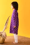 Kalp_Purple Cotton Hand Dyed Bandhani Kurta And Pant Set  _Online_at_Aza_Fashions