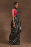 Kasturi Kundal_Black Sanjh Marmari Tanchoi Zari Saree  _Online_at_Aza_Fashions