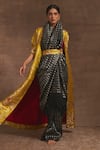 Buy_Kasturi Kundal_Black Sanjh Marmari Tanchoi Zari Saree  _Online_at_Aza_Fashions