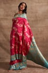 Kasturi Kundal_Pink Base Fabric Pure Silk Banarasi Handloom Saree _at_Aza_Fashions