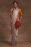 Buy_Kasturi Kundal_Grey Natkhat Chiraiya Saree  _at_Aza_Fashions