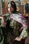 Buy_Kasturi Kundal_Green Base Fabric Pure Silk Banarasi Handloom Saree _Online_at_Aza_Fashions