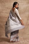 Buy_Kasturi Kundal_Grey Base Fabric Pure Silk Banarasi Handloom Saree  _Online_at_Aza_Fashions