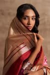 Kasturi Kundal_Pink Base Fabric Pure Silk Banarasi Handloom Saree _Online_at_Aza_Fashions
