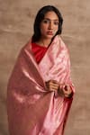 Kasturi Kundal_Pink Base Fabric Pure Silk Banarasi Handloom Saree  _Online_at_Aza_Fashions