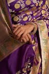 Kasturi Kundal_Purple Base Fabric Pure Silk Banarasi Handloom Saree _at_Aza_Fashions