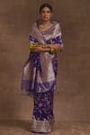 Buy_Kasturi Kundal_Purple Champai Noor Jangla Zari Saree _at_Aza_Fashions