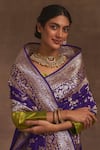 Shop_Kasturi Kundal_Purple Champai Noor Jangla Zari Saree _Online_at_Aza_Fashions