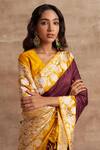 Kasturi Kundal_Maroon Base Fabric Pure Silk Banarasi Handloom Saree _Online_at_Aza_Fashions